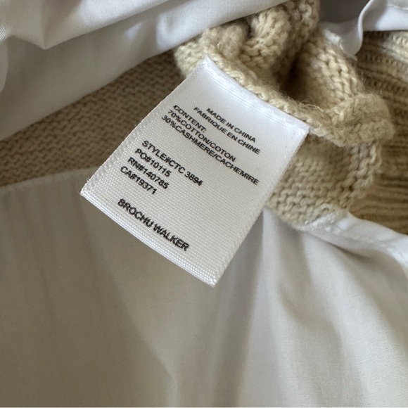 Brochu Walker Raya Ruched Crew Looker in Bisque & White size XS - Picture 9 of 9